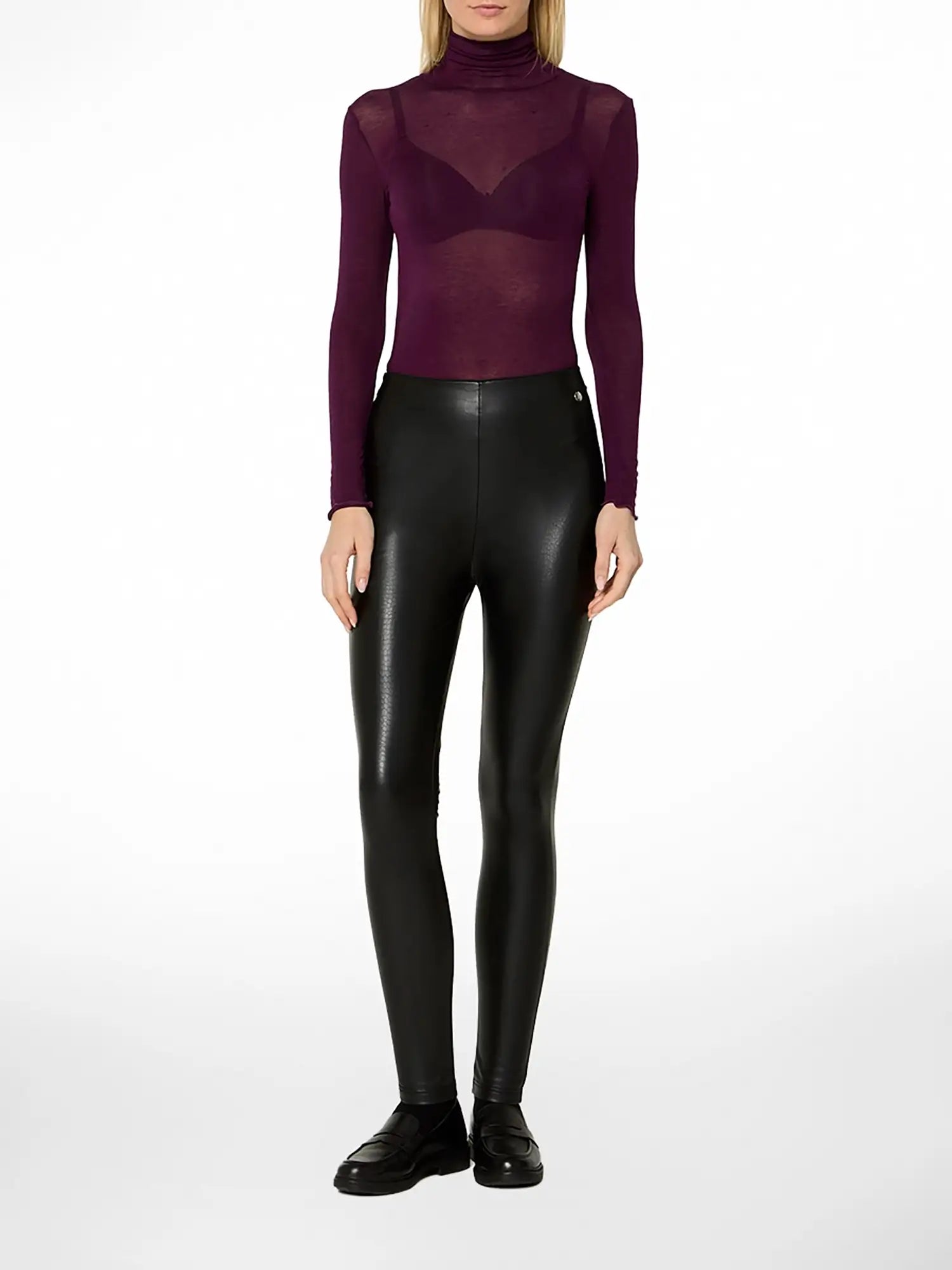 X KILIAN KERNER Leggings in Leder-Optik Vegan mit Croco-Muster