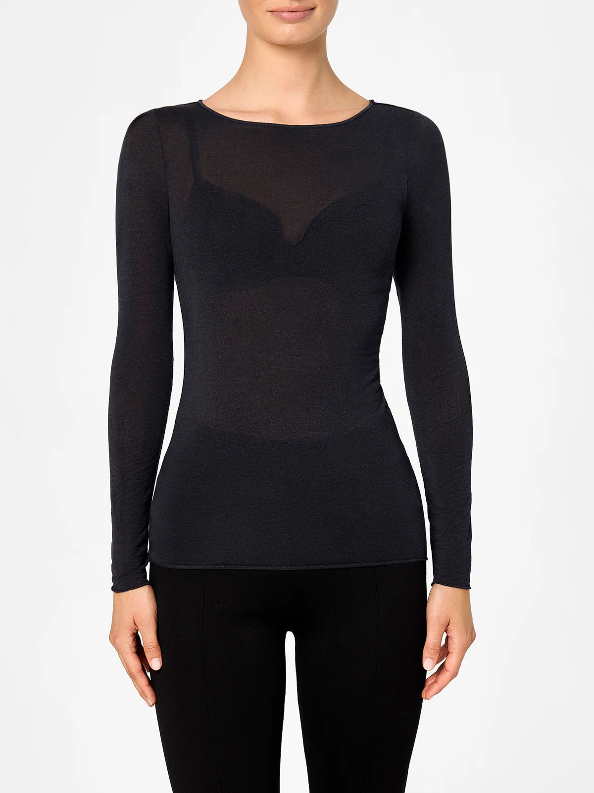 Longsleeve Highneck mit Kaschmir - Light & Warm