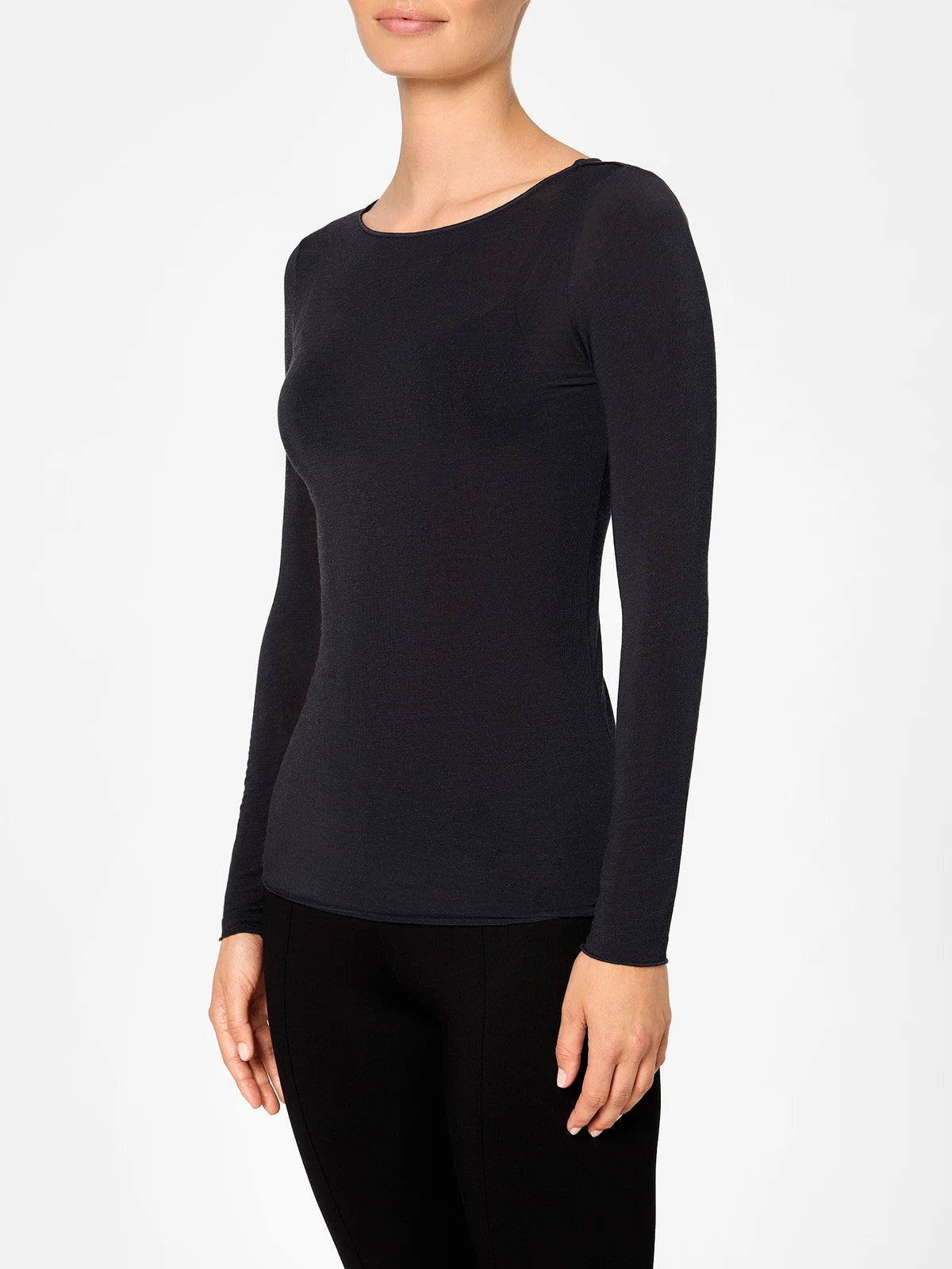 Longsleeve Highneck mit Kaschmir - Light & Warm