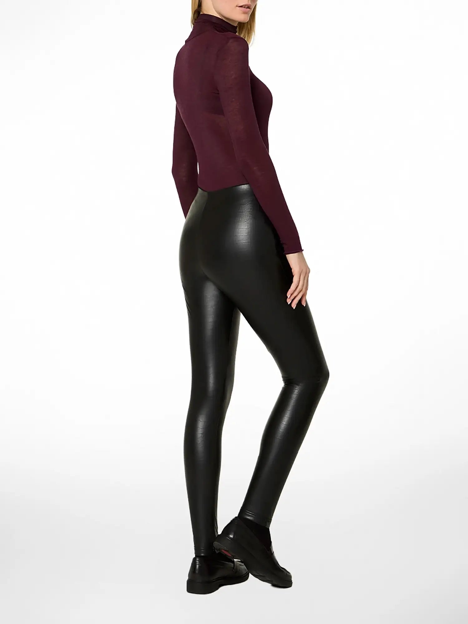 X KILIAN KERNER Leggings in Leder-Optik Vegan mit Croco-Muster