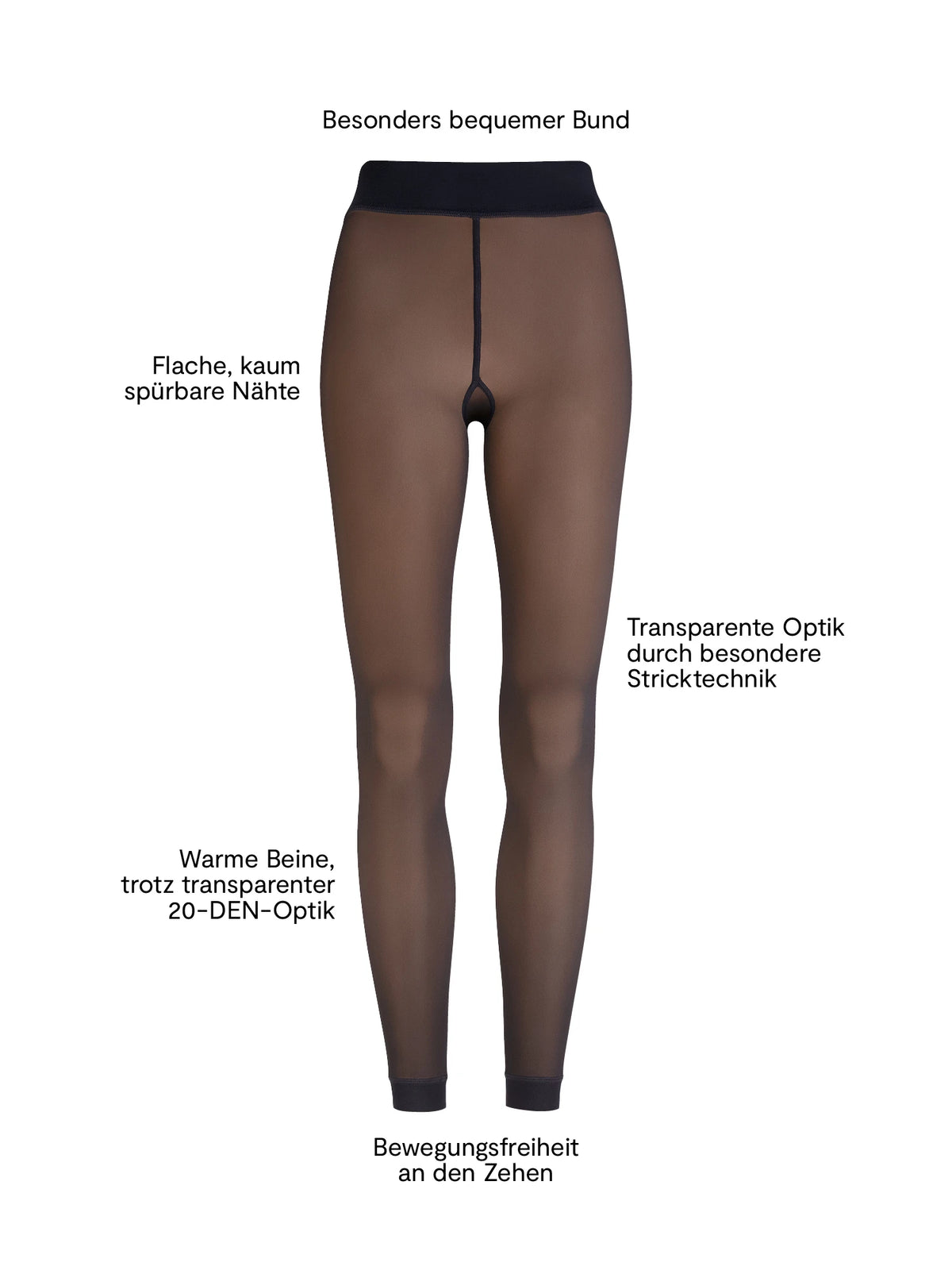 Leggings Warm & Transparent Strapazierfähig 80 DEN