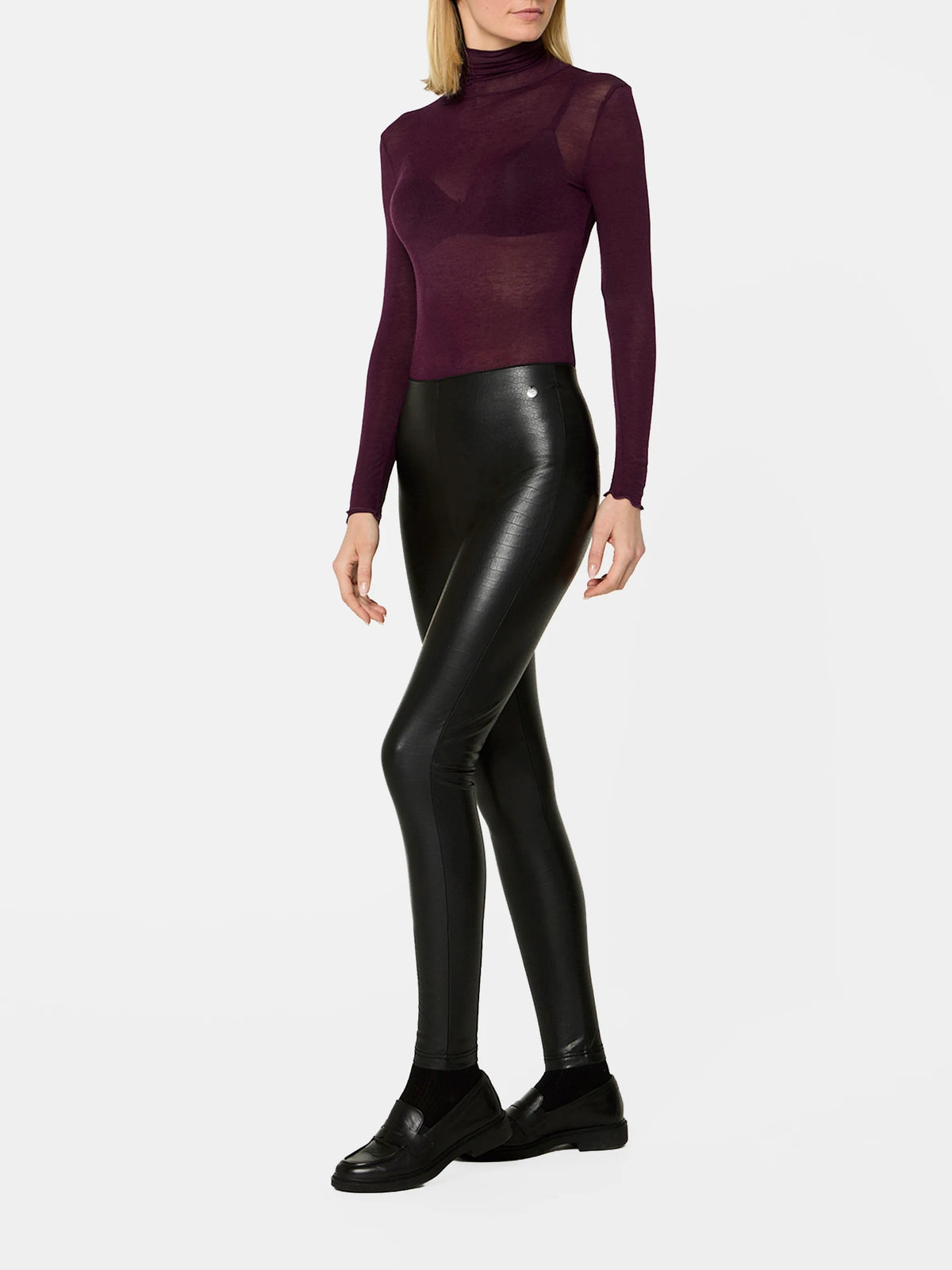 X KILIAN KERNER Leggings in Leder-Optik mit Croco-Muster