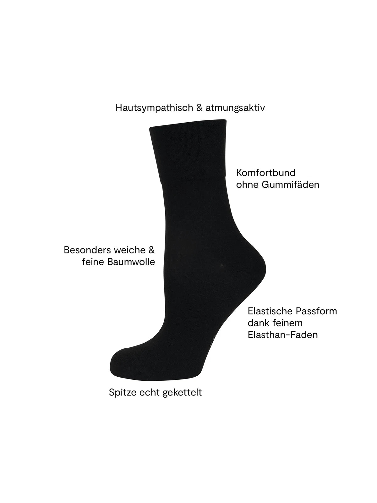 Socken Baumwolle Feine Faser 2er Pack