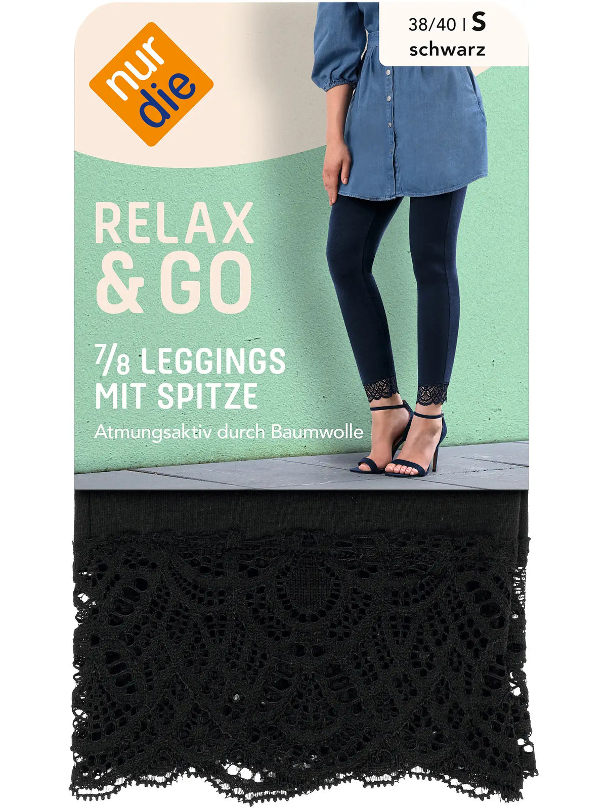 7/8 Leggings mit Spitze aus Baumwolle - Relax & Go