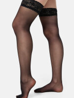 NUR DIE Damen Halterlose Strümpfe Goodbye Laufmaschen - schwarz - 38-40