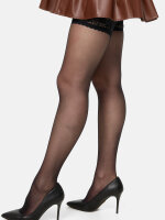 NUR DIE Damen Halterlose Strümpfe Goodbye Laufmaschen - schwarz - 38-40