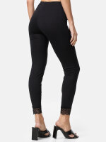 NUR DIE Damen 7/8 Leggings mit Spitze aus Baumwolle - Relax & Go