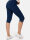 NUR DIE Damen Baumwoll Capri Freizeithose - Relax & Go - dunkelblau - Größe 44-46