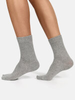 NUR DIE Damen Socken Classic Baumwolle Komfortbund 2er Pack - hellgraumelange - Größe 39-42