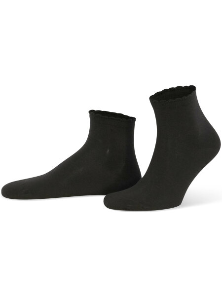 NUR DIE Damen Socken Bio-Baumwolle 2er Pack - schwarz - Größe 35-38