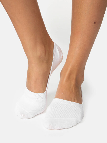 NUR DIE Damen Füsslinge aus Baumwolle 2er Pack - weiß - Größe 39-42
