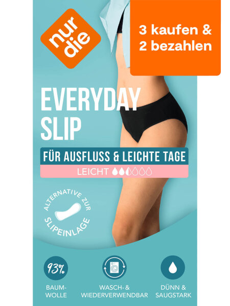 NUR DIE Damen Hygienewäsche Everyday Slip schwarz 40-42