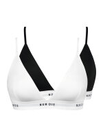NUR DIE Damen Soft-BH Sportiv 2er Pack - schwarz/weiß - Größe 36-38