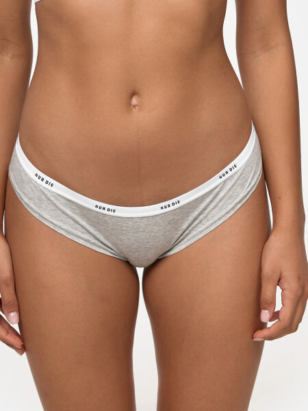 NUR DIE Damen Soft Slip Sportiv 2er Pack - graumelange/schwarz - Größe 48-50