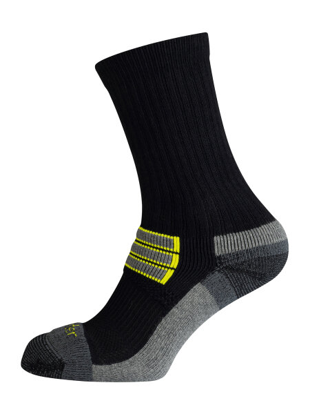 NUR DER Herren Outdoor Socken 2er Pack - schwarz/gelb - Größe 43-46