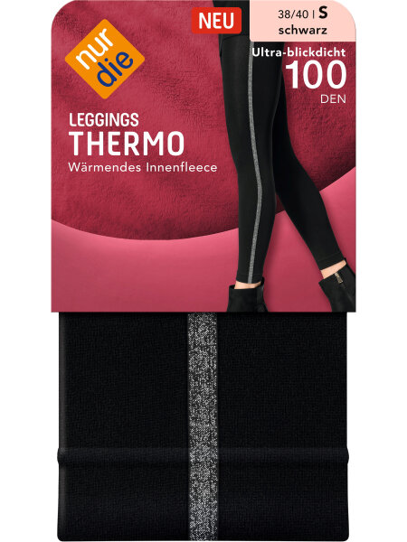 Warme Thermo-Leggings mit Gummibund - schwarz - Damen