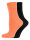 NUR DIE Bio Baumwolle GOTS Komfort Socke 2er Pack - orange/schwarz - Gr&ouml;&szlig;e 35-38