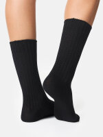 NUR DIE Damen Warme Boots Socken Bambus¹ - schwarz  - Größe 39-42
