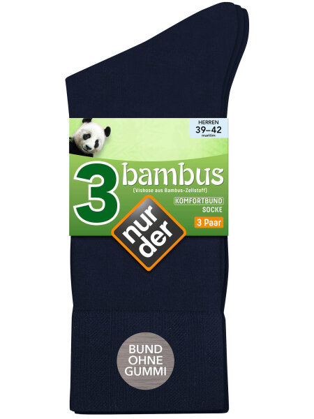 NUR DER Bambus¹ Komfort Socke 3-Pack - maritim - Größe 39-42