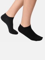 NUR DIE Damen Sneakersocken Bio Baumwolle GOTS 2er Pack - schwarz - Größe 35-38
