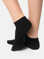 NUR DIE Damen Sneakersocken Bio Baumwolle GOTS 2er Pack - schwarz - Größe 35-38