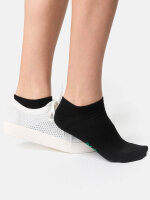 NUR DIE Damen Sneakersocken Bio Baumwolle GOTS 2er Pack - schwarz - Größe 35-38
