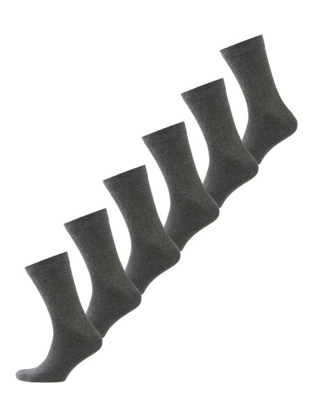 NUR DER Socken Ohne Gummi 6er Pack - mittelgraumelange - Größe 39-42