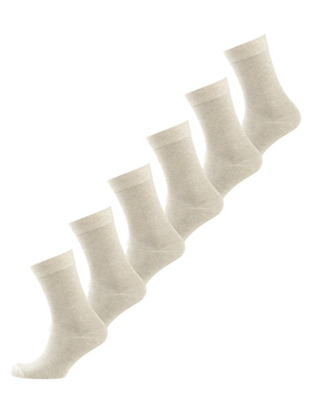 NUR DER Socken Ohne Gummi 6er Pack - beigemelange - Größe 39-42