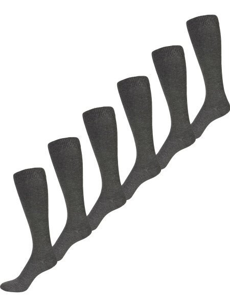 NUR DIE Herren Kniestrümpfe Bambus¹ 6er Pack - anthrazitmelange - Größe 39-42