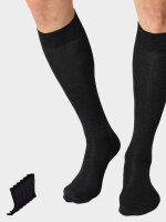 NUR DIE Herren Kniestrümpfe Bambus¹ 6er Pack - schwarz - Größe 43-46