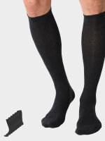 NUR DIE Herren Kniestrümpfe Fit & Vital 6er Pack - anthrazitmelange - Größe 42-44