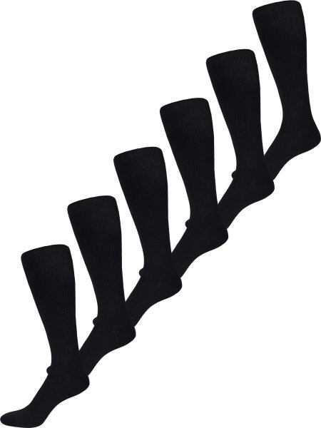 NUR DIE Herren Kniestrümpfe Fit & Vital 6er Pack - schwarz - Größe 45-47