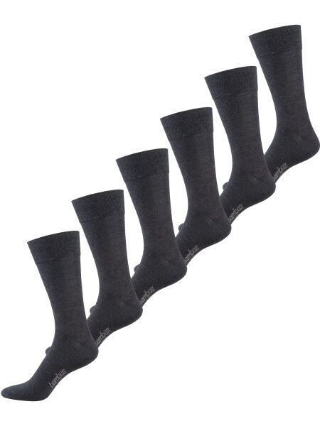 NUR DER Socke Bambus¹ Komfort 6er Pack - anthrazitmelange - Größe 43-46