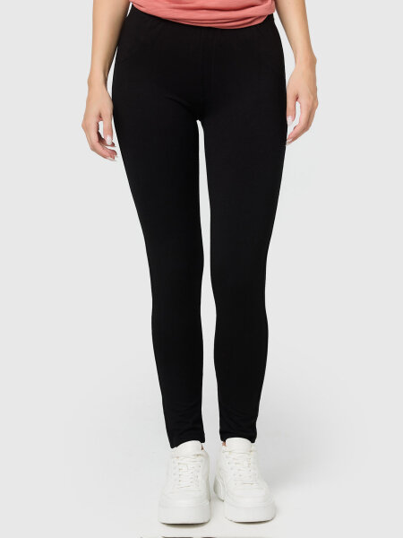 NUR DIE Damen Jeggings - Relax & Go - Pure Black Treggings - schwarz  - Größe 40-44