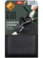 NUR DIE Vegane Leggings in Leder-Optik - Relax & Go - schwarz  - Größe 44-46