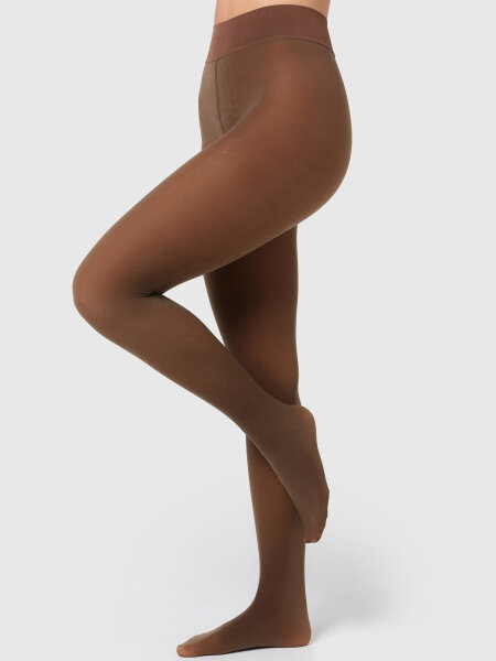 NUR DIE Damen Strumpfhose Warm & Transparent Strapazierfähig 80 DEN - braun - Größe 44-48