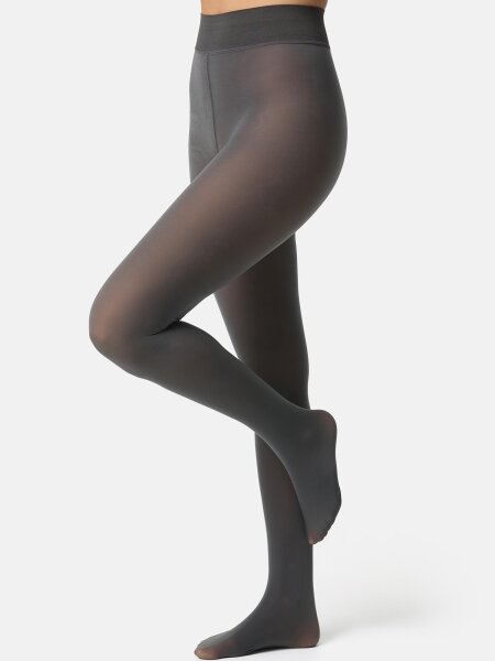 NUR DIE Damen Strumpfhose Warm & Transparent Strapazierfähig 80 DEN - grau - Größe 44-48