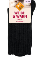 NUR DIE Weich & Warm Socke - schwarz - Größe 39-42