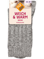 NUR DIE Weich & Warm Socke - hellgraumel  - Größe 35-38