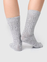 NUR DIE Weich & Warm Socke - hellgraumel  - Größe 39-42