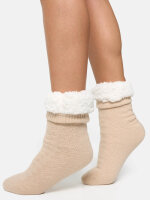 NUR DIE Damen Flausch Socken - beige - Größe 36-37