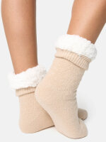 NUR DIE Damen Flausch Socken - beige - Größe 36-37