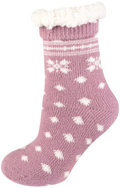 NUR DIE Flausch Socke - rosa gemustert - Größe 36-37