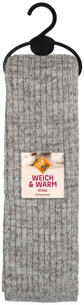 NUR DIE Weich & Warm Schal - hellgraumelange - Größe one size