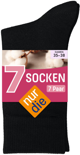 NUR DIE 7-Pack Socken - schwarz - Größe 39-42