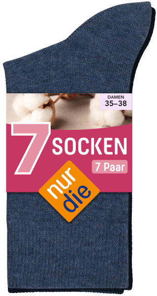 NUR DIE 7-Pack Socken - Mix blau - Größe 35-38