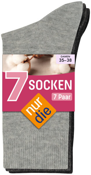 NUR DIE 7-Pack Socken - Mix grau - Größe 39-42