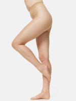 NUR DIE Damen Strumpfhose Transparent 15 DEN 3er Pack - mandel/schwarz - Größe 44-48