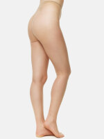 NUR DIE Damen Strumpfhose Transparent 15 DEN 3er Pack - mandel/schwarz - Größe 44-48