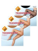 NUR DIE Damen Strumpfhose Transparent 15 DEN 3er Pack - bronze/schwarz - Größe 40-44